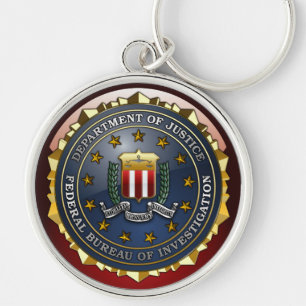 Fbi-Emblem Rund Silverfärgad Nyckelring