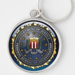 FBI Emblem Rund Silverfärgad Nyckelring