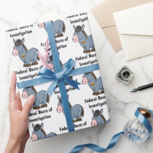 FBI Federal Burro of Investigation Donkey Tecknad Presentpapper