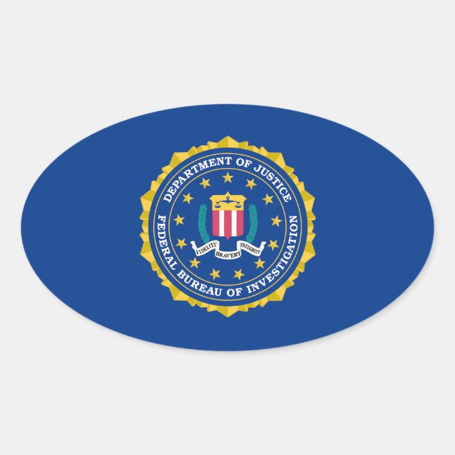 FBI-Flagga Ovalt Klistermärke (Framsida)