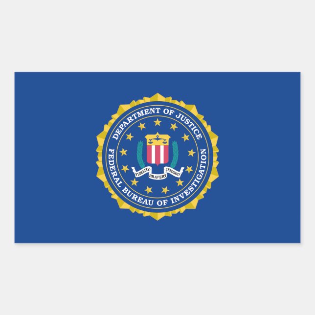 FBI-Flagga Rektangulärt Klistermärke (Framsida)