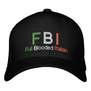 FBI-Fullt Blodade italienska Black Baseball Cap Broderad Keps