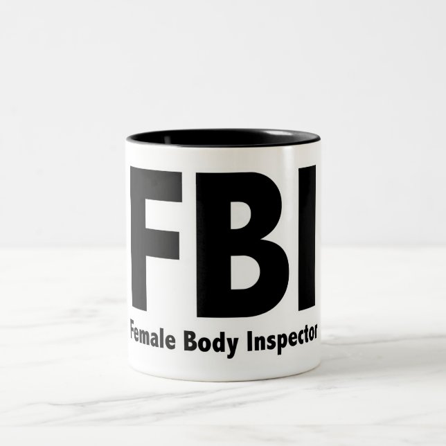 FBI Funny Rude Humor Två-Tonad Mugg (Center)