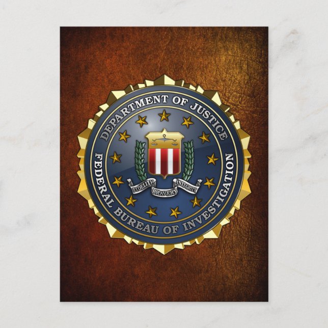 FBI:s emblem Vykort (Framsida)
