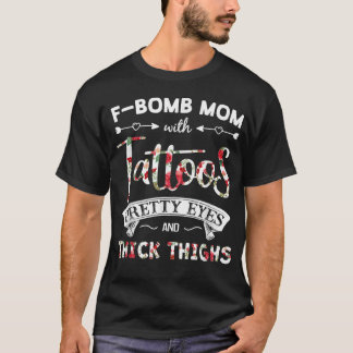 Fbomb Pitbull Mamma med Tattoos Söt Ögon och Thi T Shirt