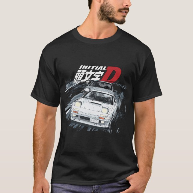fc3s iNiTIAL D Ryosuke Takahashi FC vs 86 Drift Ca T Shirt (Framsida)