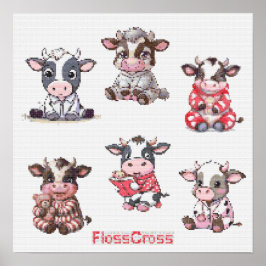 FC KOR-STITCH COW STICKERS! POSTER