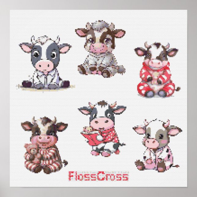 FC KOR-STITCH COW STICKERS! POSTER (Framsidan)