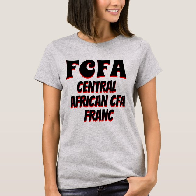 FCFA Centralafrikanska CFA franc grått T-shirt (Framsida)
