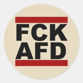 "Fck AfD", runder Aufkleber Runt Klistermärke