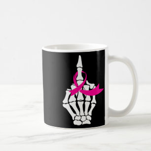 Fck Breast Cancer Mitten Finger Rosa Ribbon Awaren Kaffemugg