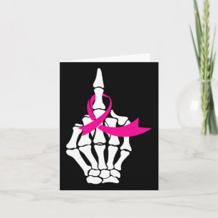 Fck Breast Cancer Mitten Finger Rosa Ribbon Awaren Kort