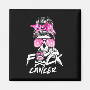 Fck Breast Cancer Women Warrior Rosa Ribbon Messy Magnet