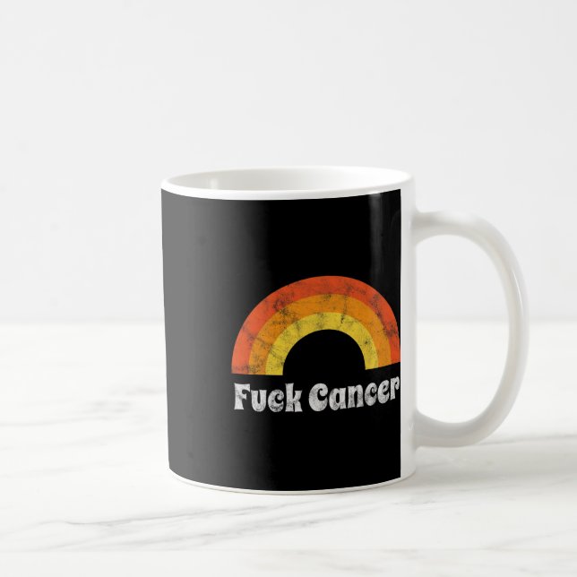 Fck Cancer Breast Cancer Awareness Gift Disted Kaffemugg (Höger)