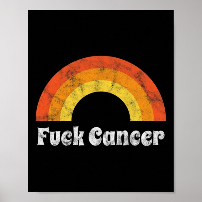 Fck Cancer Breast Cancer Awareness Gift Disted Poster (Framsidan)