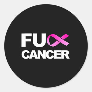 Fck Cancer - ökad medvetenhet om bröstcancer Runt Klistermärke