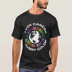 Fck Cancer på världscancerdagen i Färg för människ T Shirt