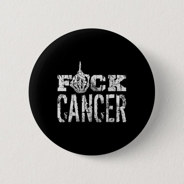 Fck Cancer Skeleton Mitten Breast Cancer Awareness Knapp (Framsida)