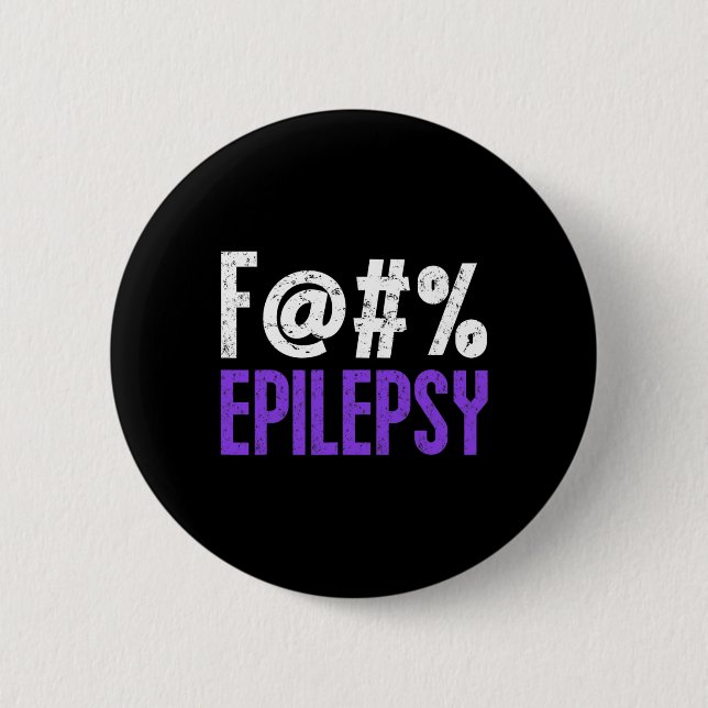 Fck Epilepsy Awareness Month Lila Ribbon Fighter Knapp (Framsida)