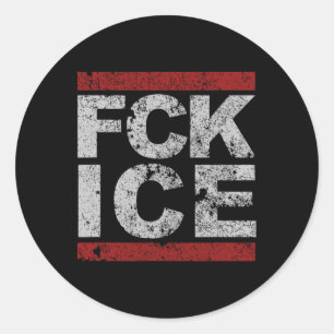 Fck Ice Distress Runt Klistermärke