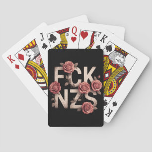 FCK NZS Blommig Mot Höger Inga Nazister Lgbtq+ Casinokort