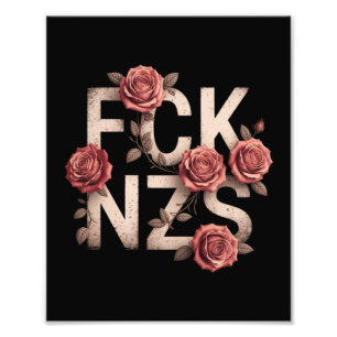 FCK NZS Blommig Mot Höger Inga Nazister Lgbtq+ Fototryck