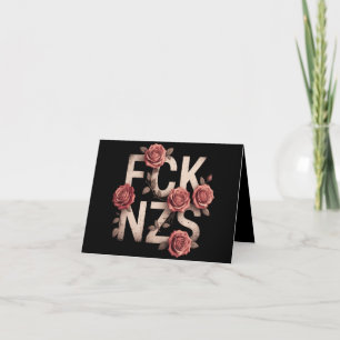 FCK NZS Blommig Mot Höger Inga Nazister Lgbtq+ Kort