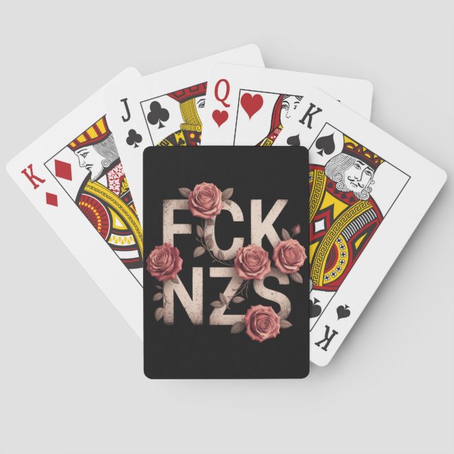 FCK NZS Flowery against Höger No Nazis Lgbtq+ Casinokort (Baksidan)