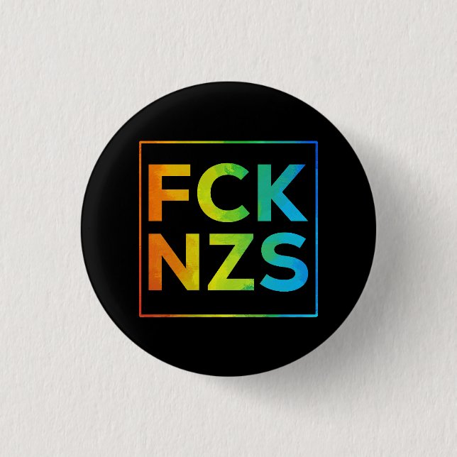 Fck NZS mit Rahmen Regenbogen auf schwarz Knapp (Framsida)