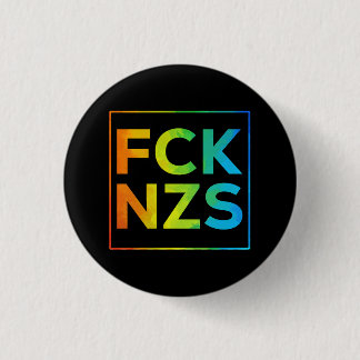 Fck NZS mit Rahmen Regenbogen auf schwarz Knapp