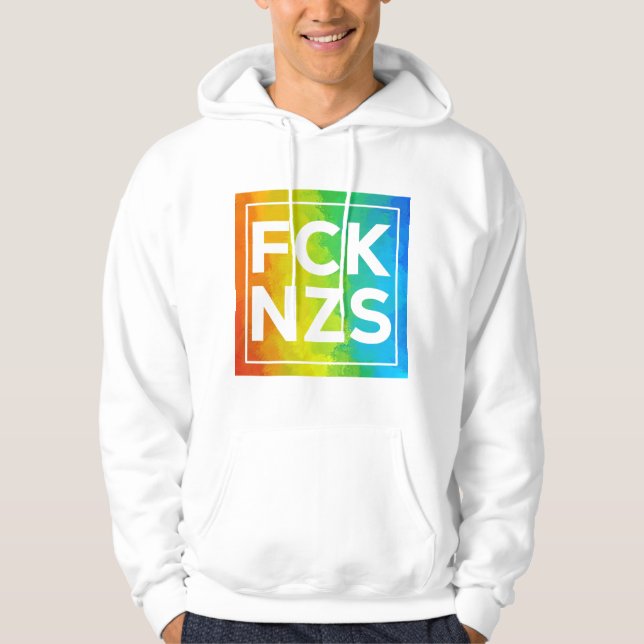 FCK NZS Regenbogen Cutout Hoodie (Framsida)