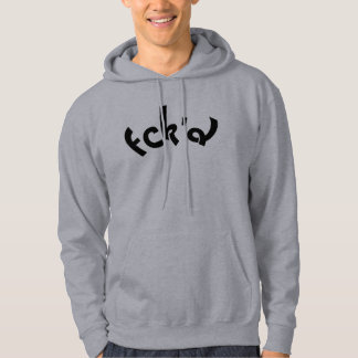 Fck'd kolgrå hoodie