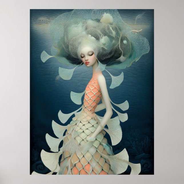*~* FD2 12  Water Goddess Fantasy Sea Mermaid  Poster (Framsidan)