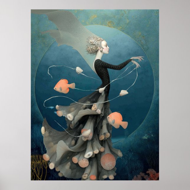 *~* FD2 15  Water Goddess Fantasy Sea Mermaid  Poster (Framsidan)