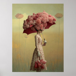 *~* FD2 26 Surrealistiska Retroblommor Paraply Vin Poster