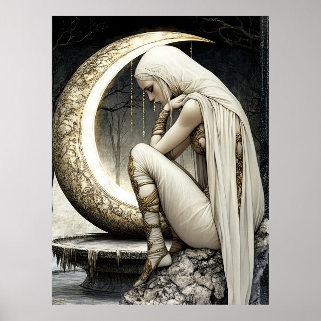 FD2 29 Enchanted Crescent Moon Goddess Poster (Framsidan)