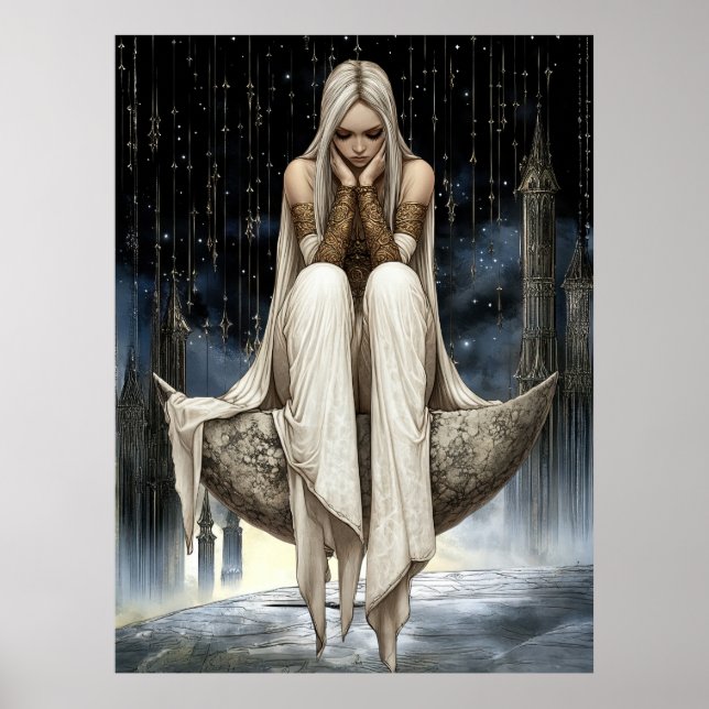 FD2 32 Enchanted Crescent Moon Goddess  Poster (Framsidan)