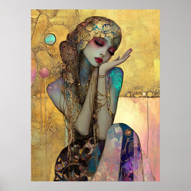 *~* FD2 34 Ornate Nouveau Fantasy Ethereal Woman  Poster (Framsidan)