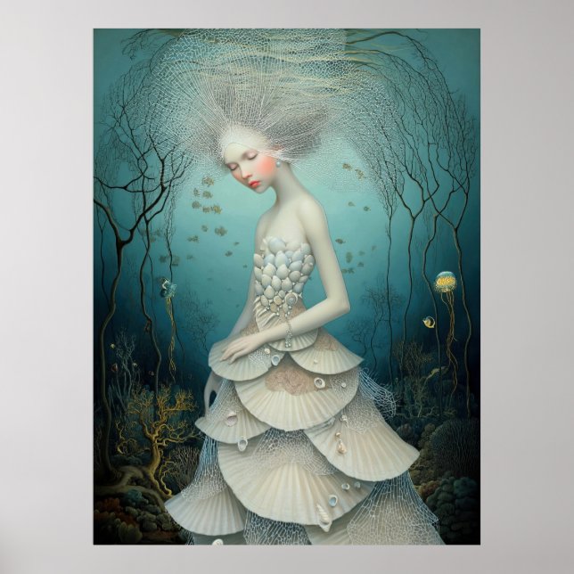 *~* FD2 3  Water Goddess Fantasy Sea Mermaid  Poster (Framsidan)