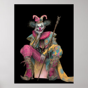 FD2 6 Circus Clown Art Vintage Retro Carnival art Poster