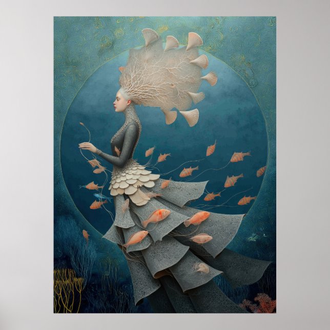 *~* FD2 7  Water Goddess Fantasy Sea Mermaid  Poster (Framsidan)