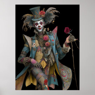 FD2 8 Circus Clown Art Vintage Retro Carnival Poster