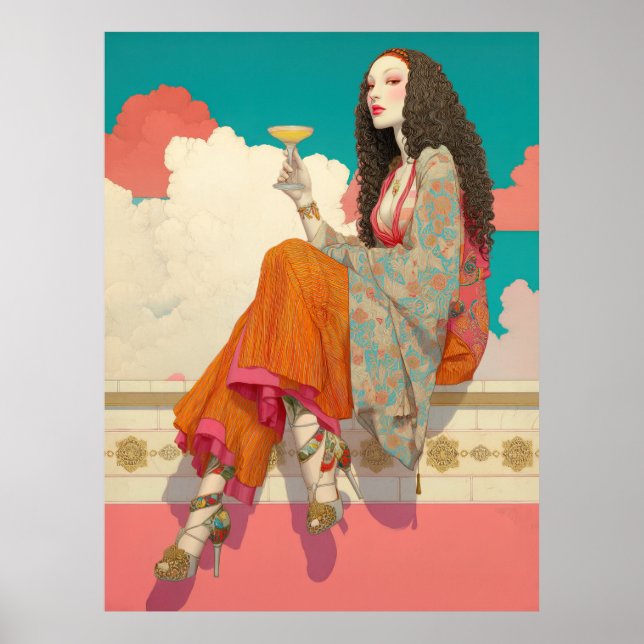 ^~* FD2 Bohemian Boho Cocktail Glam Woman 13 Poster (Framsidan)