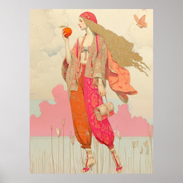 ^~* FD2 Boho Woman Apple Butterfly 10 Poster (Framsidan)