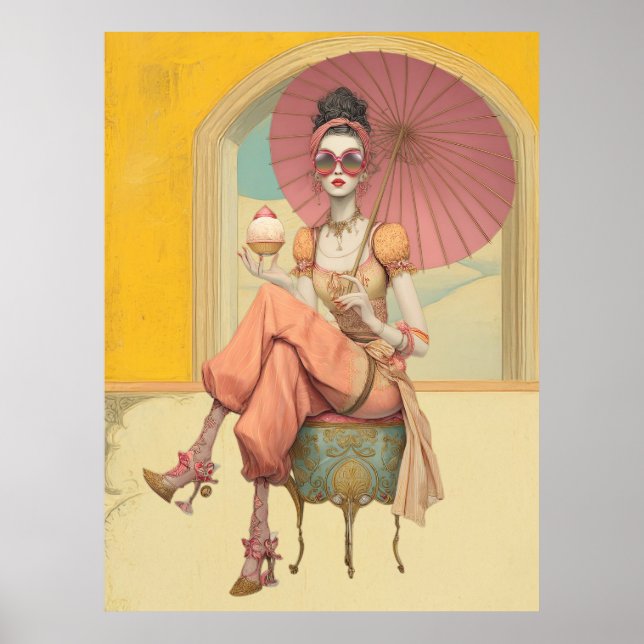 ^~* FD2 Boho Woman Apple Butterfly 45 Poster (Framsidan)