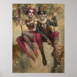 FD2 Circus Clown Art Vintage Retro Carnival 30 Poster