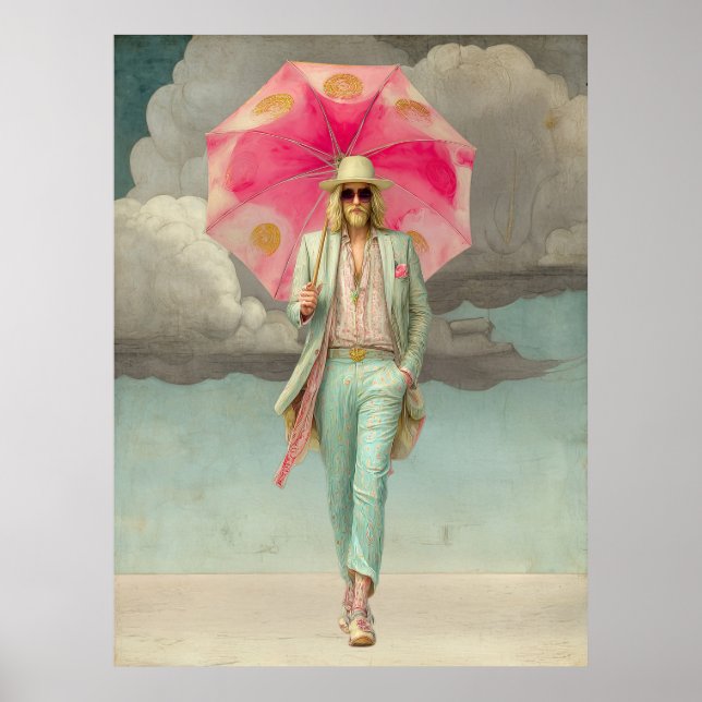 FD2 Eclectic Colorful Boho MAN Umbrella 14 Poster (Framsidan)