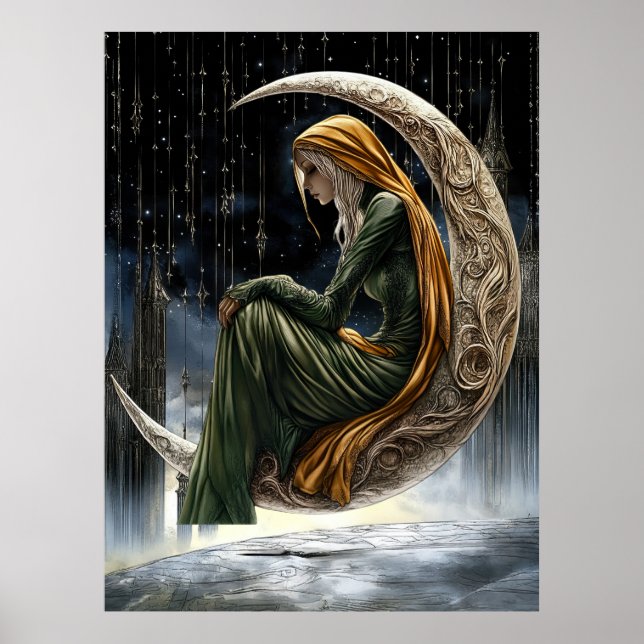 FD2 Enchanted Crescent Moon Goddess  18  Poster (Framsidan)