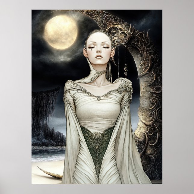 FD2 Enchanted Crescent Moon Goddess 1 Poster (Framsidan)
