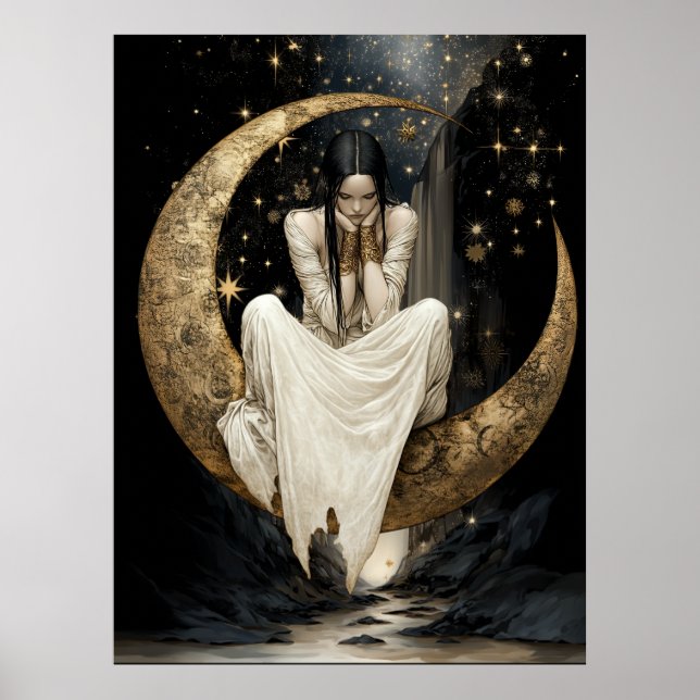 FD2 Enchanted Crescent Moon Goddess  25  Poster (Framsidan)